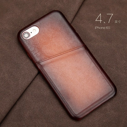Lamb Leather iPhone Case With Card Carriar