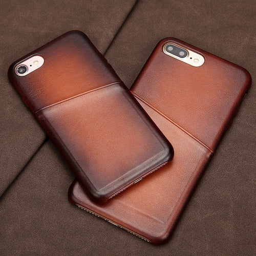 Lamb Leather iPhone Case With Card Carriar