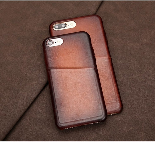 Lamb Leather iPhone Case With Card Carriar