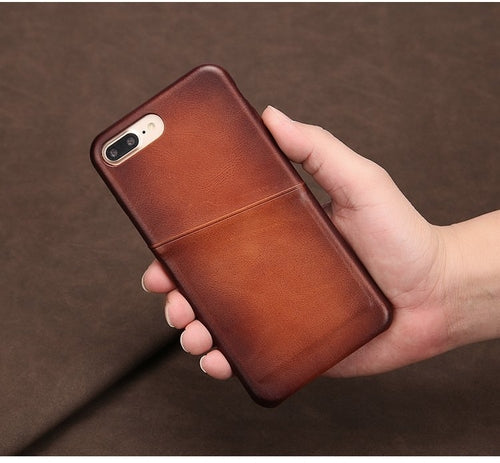 Lamb Leather iPhone Case With Card Carriar
