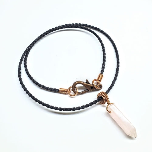 cord Wrapped Pointed Crystal Necklace