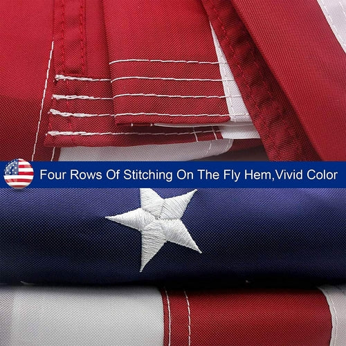 American Flag HEAVY DUTY Outdoor Embroidered Stars USA Flag