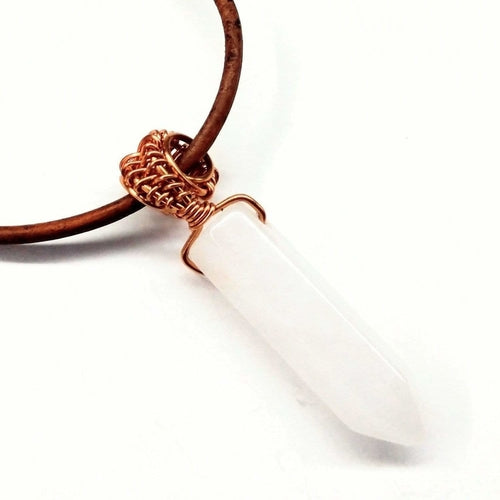 cord Wrapped Pointed Crystal Necklace