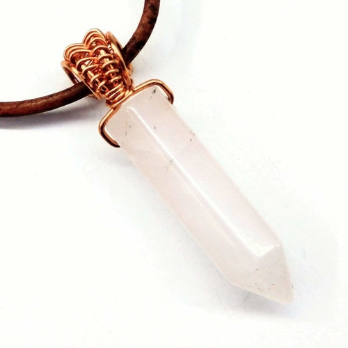 cord Wrapped Pointed Crystal Necklace