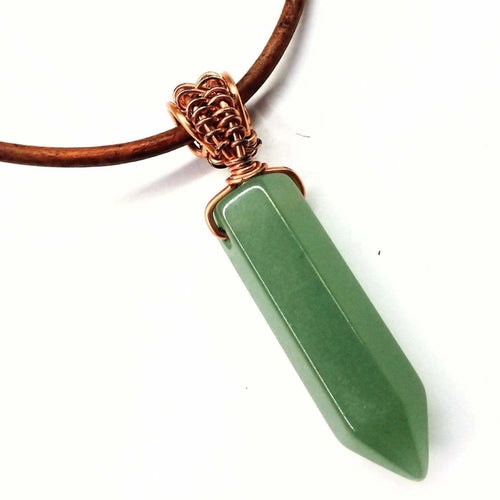 cord Wrapped Pointed Crystal Necklace