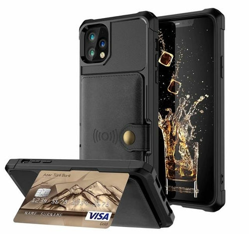 24/7 Protection Magnetic Leather Wallet Armor Case for iPhone