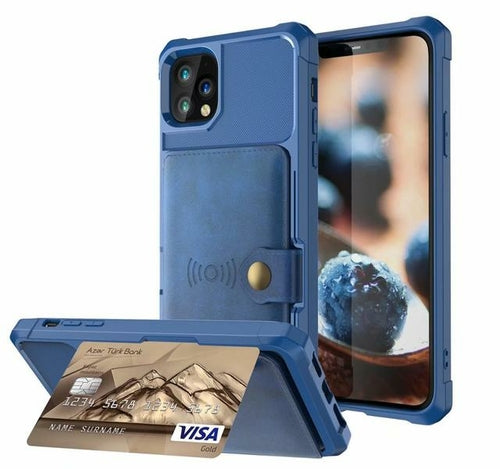 24/7 Protection Magnetic Leather Wallet Armor Case for iPhone