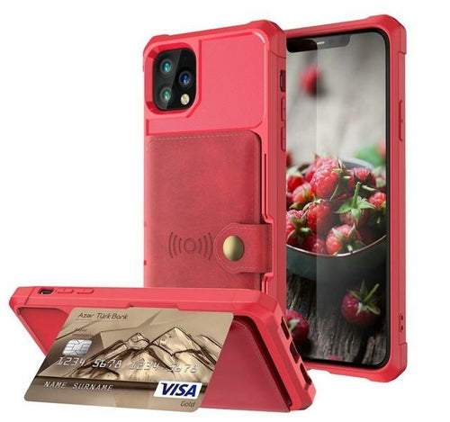 24/7 Protection Magnetic Leather Wallet Armor Case for iPhone