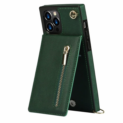 Zipper Wallet Back Case Slim Design for iPhone With Crossbody Strap