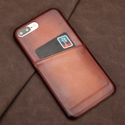 Lamb Leather iPhone Case With Card Carriar