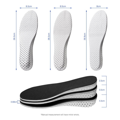 Men and Womens Invisible Height Increase Insoles Heel Lift Taller Shoe
