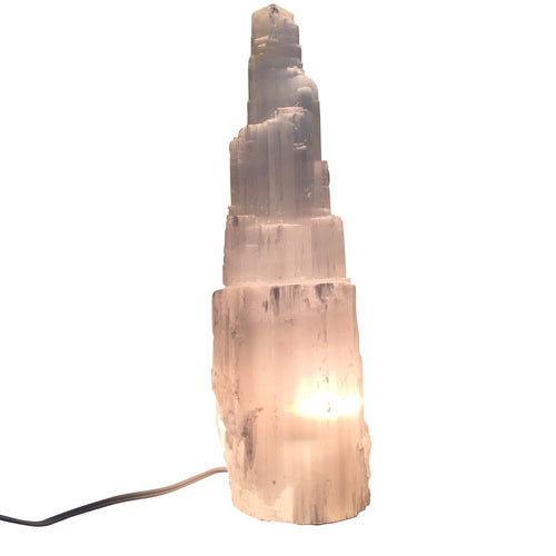 Selenite Very Large Skyscraper Crystal  Lamp