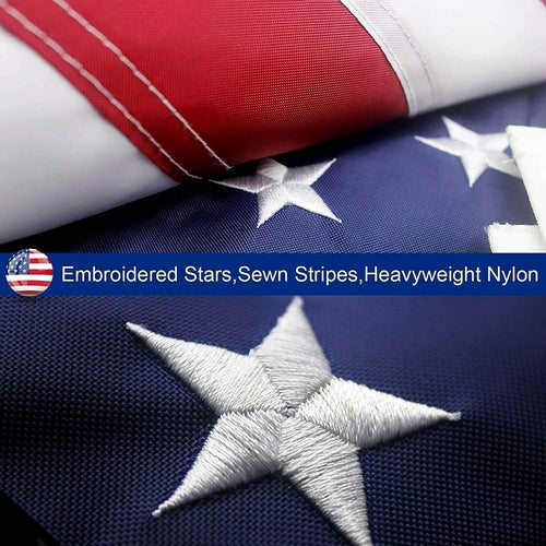 American Flag HEAVY DUTY Outdoor Embroidered Stars USA Flag